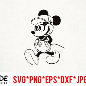 Cool Mickey instant download digital file svg, png, eps, jpg, and dxf clip art for cricut silhouette and other cutting software