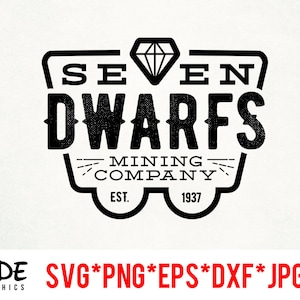 Sju dvärgar direktnedladdning digital fil svg, png, eps, jpg och dxf clipart för Cricut Silhouette och annan skärprogramvara