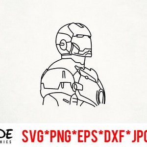 Ironman minimal design instant download digital file svg, png, eps, jpg, and dxf clip art for cricut silhouette and other cutting software
