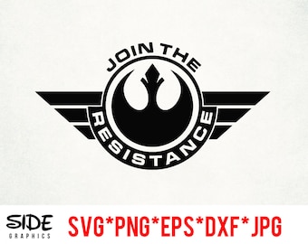 Únase a la resistencia descarga instantánea de archivos digitales svg, png, eps, jpg y dxf clip art para silueta cricut y otro software de corte