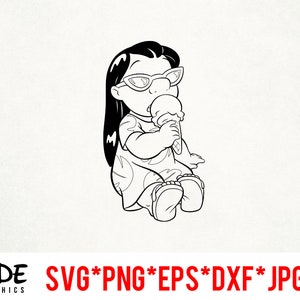 Lilo instant download digital file svg, png, eps, jpg, and dxf clip art for cricut silhouette and other cutting software