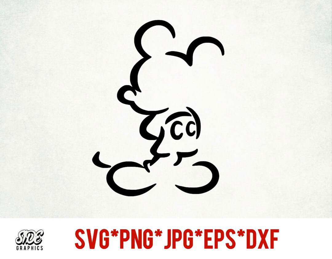 Mickey Outline Instant Download Digital File Svg, Png, Eps, Jpg, and ...