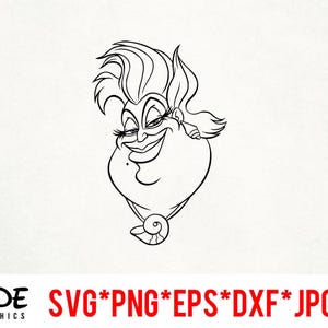 Ursula instant download digital file svg, png, eps, jpg, and dxf clip art for cricut silhouette and other cutting software