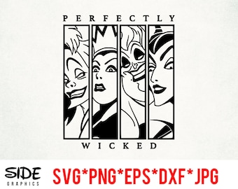 Perfectly Wicked instant download digital file svg, png, eps, jpg, and dxf clip art for cricut silhouette and other cutting software