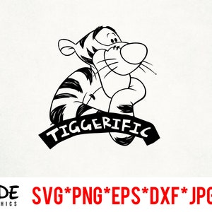 Tigger instant download digital file svg, png, eps, jpg, and dxf clip art for cricut silhouette and other cutting software