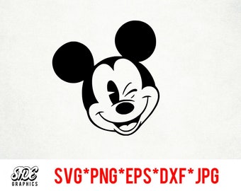 Mickey instant download digital file svg, png, eps, jpg, and dxf clip art for cricut silhouette and other cutting software