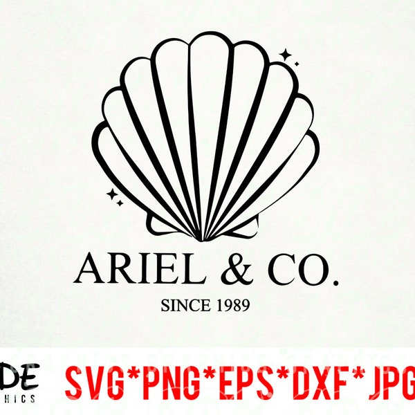 Ariel and Company instant download digital file svg, png, eps, jpg, and dxf clip art for cricut silhouette and other cutting software