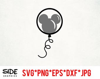 Descarga instantánea de archivos digitales de Mickey Balloon en formato SVG, PNG, EPS, JPG y DXF para Cricut, Silhouette y otros programas de corte.