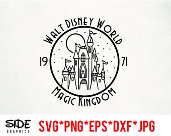 Archivos digitales de descarga instantánea de Magic Kingdom: imágenes prediseñadas en formato SVG, PNG, EPS, JPG y DXF para Cricut, Silhouette y otros programas de corte.