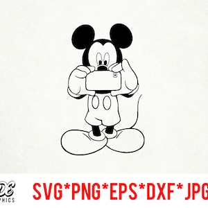 Camera Mickey instant download digital file svg, png, eps, jpg, and dxf clip art for cricut silhouette and other cutting software