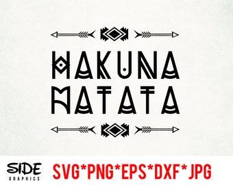 Hakuna Matata (svg, png, eps, jpg, dxf) ClipArt (Digital nedladdning)