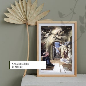 Catholic Art Prints Vintage Christian Digital Print Catholic Printable Artwork The Annunciation by El Greco Christian Home Decor Catholic
