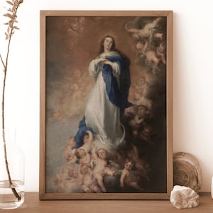 Impresiones de Arte Católico Impresión Digital Cristiana Vintage Arte Católico Imprimible La Inmaculada Concepción de Los Venerables Bartolomé Murillo