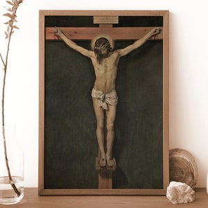 Cristo Crucificado Diego Velázquez Arte de la pared católica Cristo Crucificado Impresión vintage Arte católico digital Crucifixión Decoración del hogar