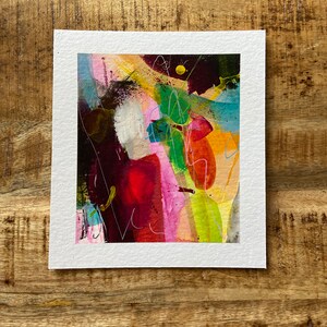 Kunst harmonisch, freundlich, farbenfroh/Kleines Acrylbild/ Malerei abstrakt auf Papier/ Wandbild/ Geschenk/ Original Unikat Design/ bunt Bild 2