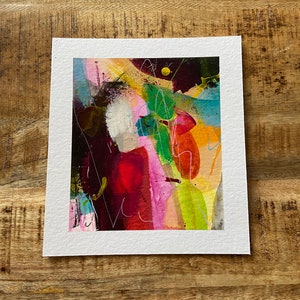 Kunst harmonisch, freundlich, farbenfroh/Kleines Acrylbild/ Malerei abstrakt auf Papier/ Wandbild/ Geschenk/ Original Unikat Design/ bunt Bild 7