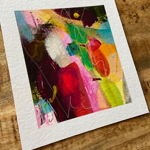 Kunst harmonisch, freundlich, farbenfroh/Kleines Acrylbild/ Malerei abstrakt auf Papier/ Wandbild/ Geschenk/ Original Unikat Design/ bunt Bild 3