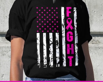 Breast Cancer Awareness PNG | In October We Wear Pink For Warriors | Pink Ribbon PNG | Support Breast Cancer American Flag PNG