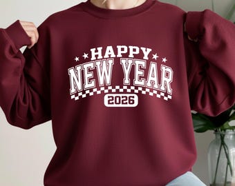 Feliz Ano Novo 2026 PNG, Bola de Discoteca Rosa para Sublimação, Estampa para Camiseta de Festa, Design Retrô de Fim de Ano, Download Digital para Presente de Natal