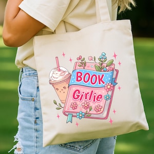 Book Girlie PNG Funny Book Lover Sublimation Design for Reading Enthusiasts, Retro Vintage Aesthetic Bookworm Graphic Digital Download
