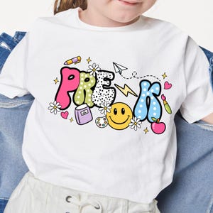 Pre K PNG Sublimation Design for First Day of School Shirt with Checkered Pattern Pre Kindergarten Back to School PNG for PreK Kids Shirt