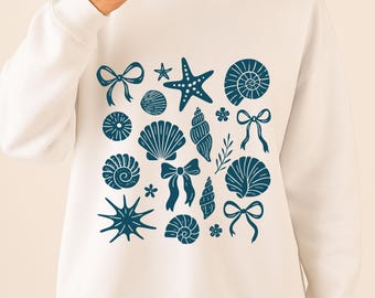 Coquette Seashell PNG, Beach Png, Coastal Png, Summer Vibes Png, Summer Coquette Png, Retro Summer Png, Summer Coquette Png, Girls Trip Png