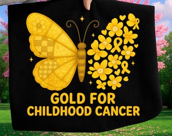 In September We Wear Gold PNG, Childhood Cancer Awareness Sublimation, Gold Ribbon Kids Shirt Design, Digital Download Clipart