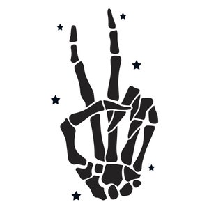 Skeleton Peace Sign, Skeleton Peace Hand, Skeleton Peace Sign Cut Files, Cricut, Silhouette, Skeleton Hand Instant Download SVG, PNG, SVG