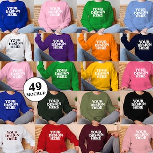 Gildan 18000 Sweatshirt Mockup Bundle ,G180 Crewneck Flat Lay Mock-up Bundle ,G180 Folded Sweatshirt Mockup Bundle, Flatlay Crewneck
