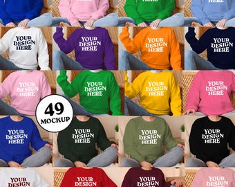 Gildan 18000 Sweatshirt Mockup Bundle, G180 Crewneck Flat Lay Mockup Bundle, G180 gefaltetes Sweatshirt Mockup Bundle, Flatlay Crewneck