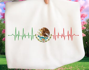 メキシコ国旗PNG、Viva Mexico昇華デザイン、メキシコプライドハートビートクリップアート、独立記念日シャツPNG、デジタルダウンロード