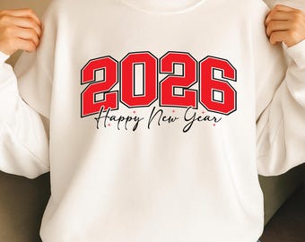 Feliz Ano Novo 2026 PNG, Bola de Discoteca Rosa para Sublimação, Estampa para Camiseta de Festa, Design Retrô de Fim de Ano, Download Digital para Presente de Natal