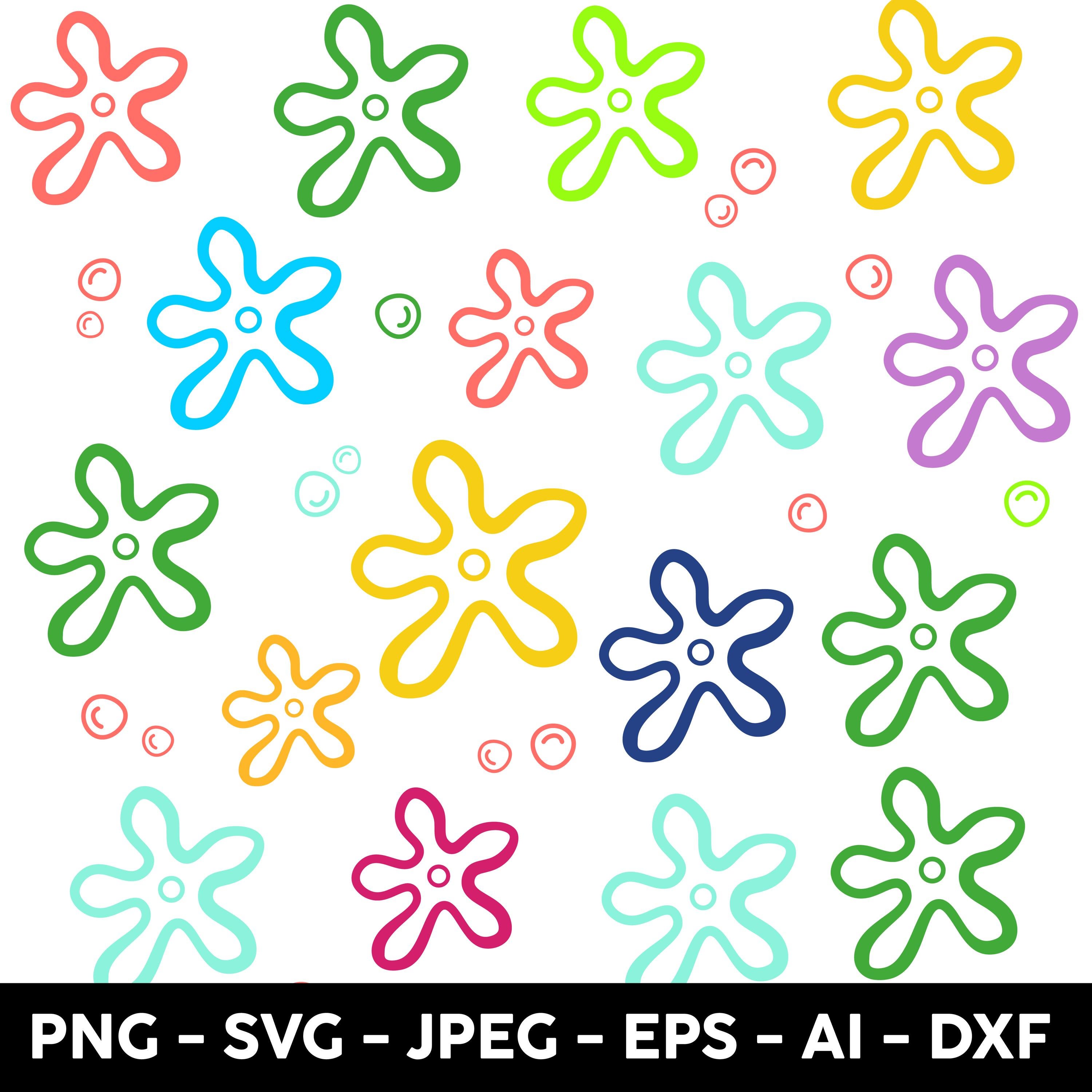 Bikini Bottom Flowers SVG, EPS, Cricut, Silhouette, Flower Svg pattern  ,Flower pattern svg png eps dxf,Digital Download,Cricut, Decals, cup