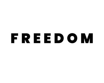 Freedom SVG PNG Black, Minimalist Text Shirt Design, Inspirational Quote, Cricut Cut File,  Patriotic Civil Rights Png, Activist Graphic Png