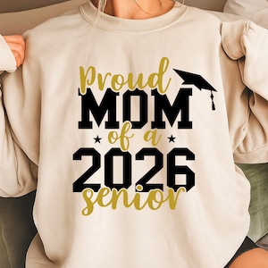 Senior Mom Class of 2026 Football Png Svg, Game Day Retro Senior Mom Shirt Design, School Spirit Sublimation Graphic for Football Moms