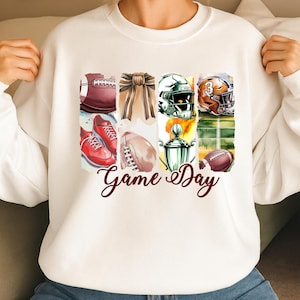 Football PNG Game Day Football Coquette Design with Bow Sublimation Brushstroke Touchdown Art for Football Mom and Mama Shirt Crafts