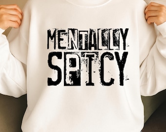 Mentally Spicy PNG SVG, Snarky Sarcastic Funny Mental Health, Retro Checkered Trendy Women’s Leopard Print, Sassy Mom Shirt Graphic, svg