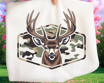 Vintage Deer Camo PNG, Hunting Buck Sublimation, Old School Marsh Camo Background, Whitetail Antlers Design, Digital Download for Shirts