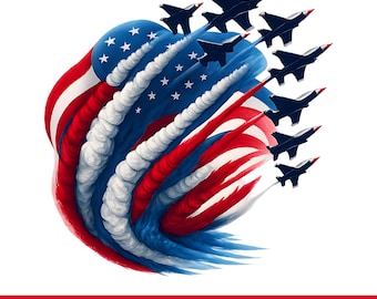 Patriotic Red White Blue PNG, Fighter Jets 4th of July Sublimation, USA Flag Independence Day Design,Independence Day, Patriotic png