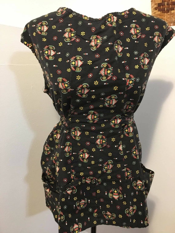 vintage black floral top - image 2