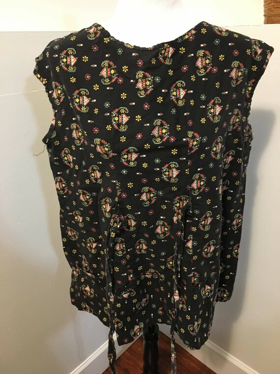 vintage black floral top - image 9