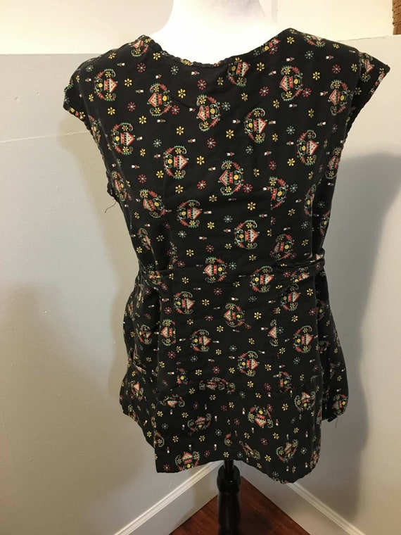 vintage black floral top - image 7