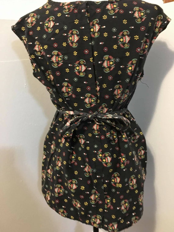 vintage black floral top - image 4