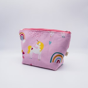 Einhorn-Kosmetiktasche für Mädchen – Perfekt für Schulanfang, als Reise Kosmetiktasche, Geschenk für die Schultüte, Kulturbeutel Einhorn
