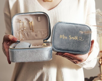 Custom Name Velvet Jewelry Box • Watch Box for Women