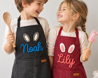 Personalized Family Apron, Embroidered Name Apron, Kids Baking Apron, Custom Family Apron, Toddler Cooking Gift, Birthday or Christmas Gifts