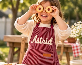 Personalized Family Apron, Embroidered Name Apron, Kids Baking Apron, Custom Family Apron, Toddler Cooking Gift, Birthday or Christmas Gifts