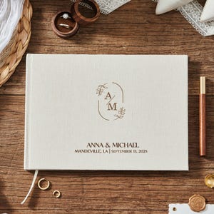 Custom Wedding Guest Book • Personalized Linen Hardcover Album • Polaroid Photo Guestbook • Wedding Keepsake & Anniversary Memory Book