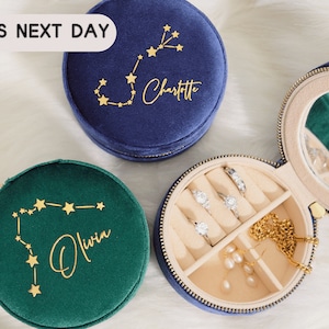 Portagioielli personalizzato Constellation, portagioielli rotondo, portagioielli personalizzabile, regalo di laurea, regalo per lei, regalo personalizzato per lei