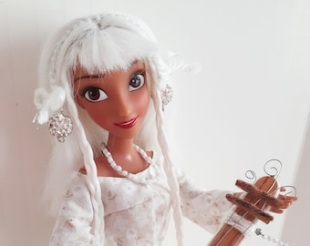 OOAK Rescue Doll - White Minstrel with Rerooted White Hair